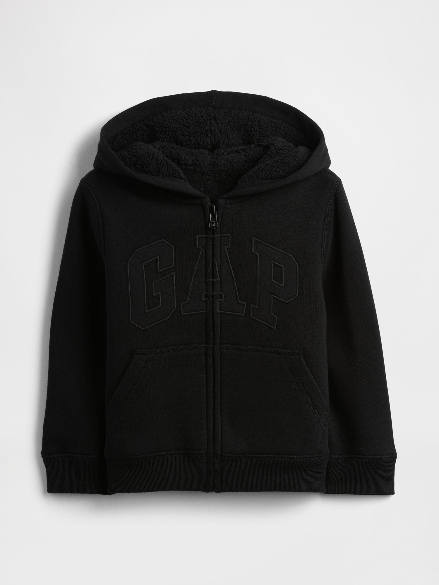 babyGap GAPロゴ ボア ジップアップパーカー-0
