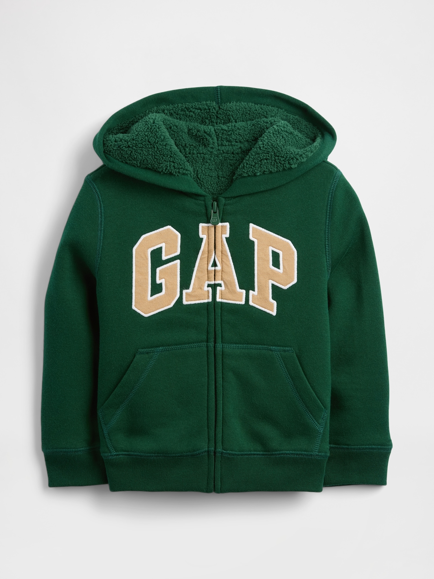 babyGap GAPロゴ ボア ジップアップパーカー-0