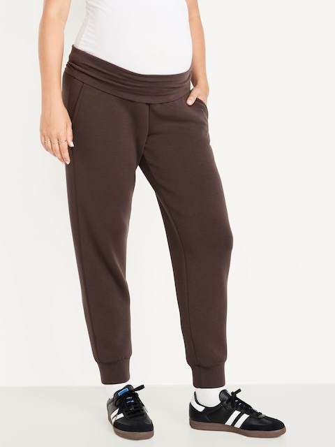 PANTALON DE JOGGING EN MOLLETON RAFFINÉ À TAILLE RABATTABLE DE MATERNITÉ