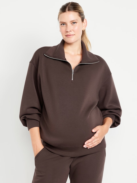 Maternity Bounce Fleece Half-Zip Pullover