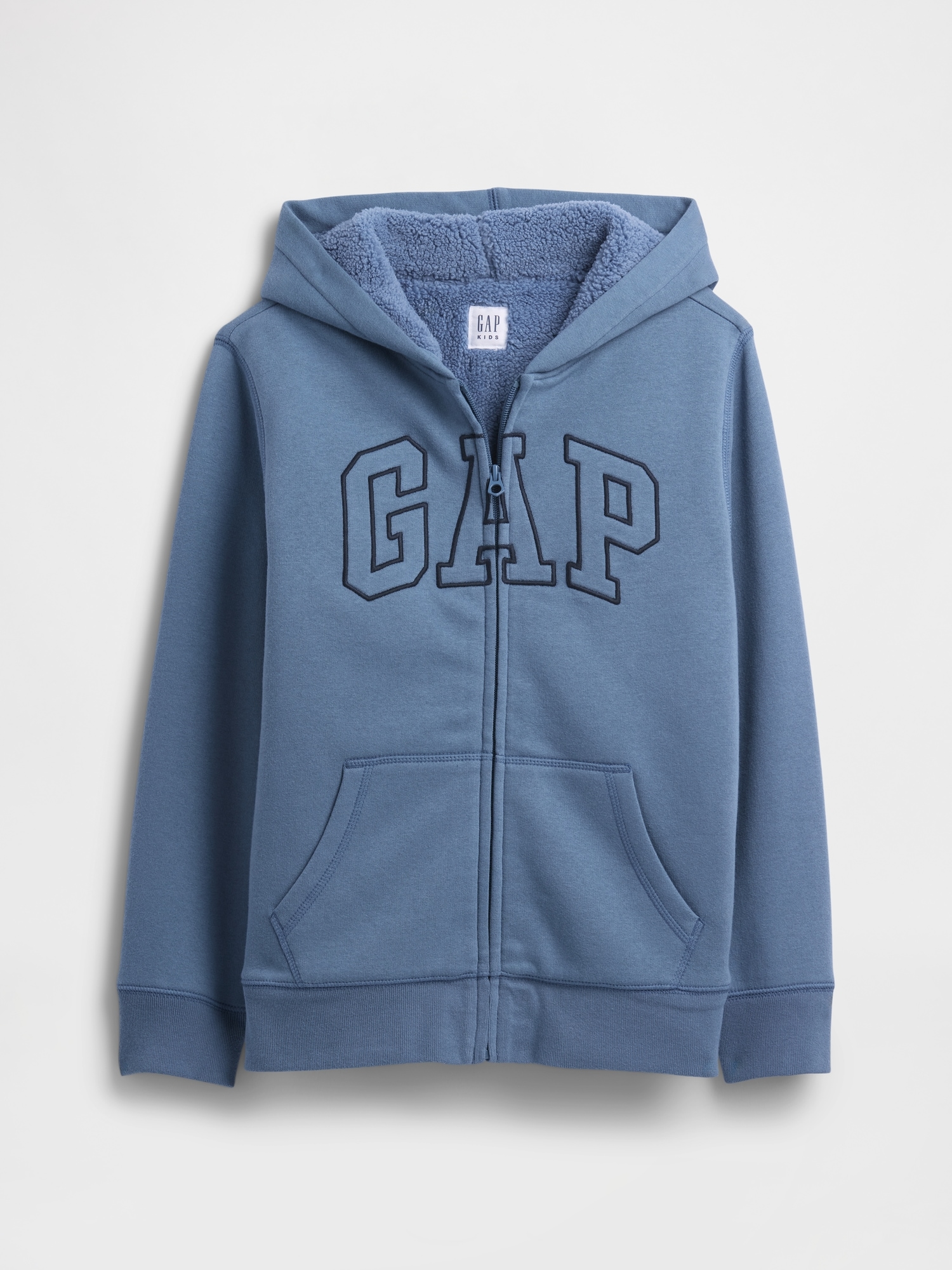 GAPロゴ 裏ボア ジップアップパーカー (キッズ)-0