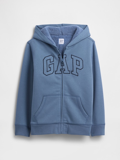 GAPロゴ 裏ボア ジップアップパーカー (キッズ)
