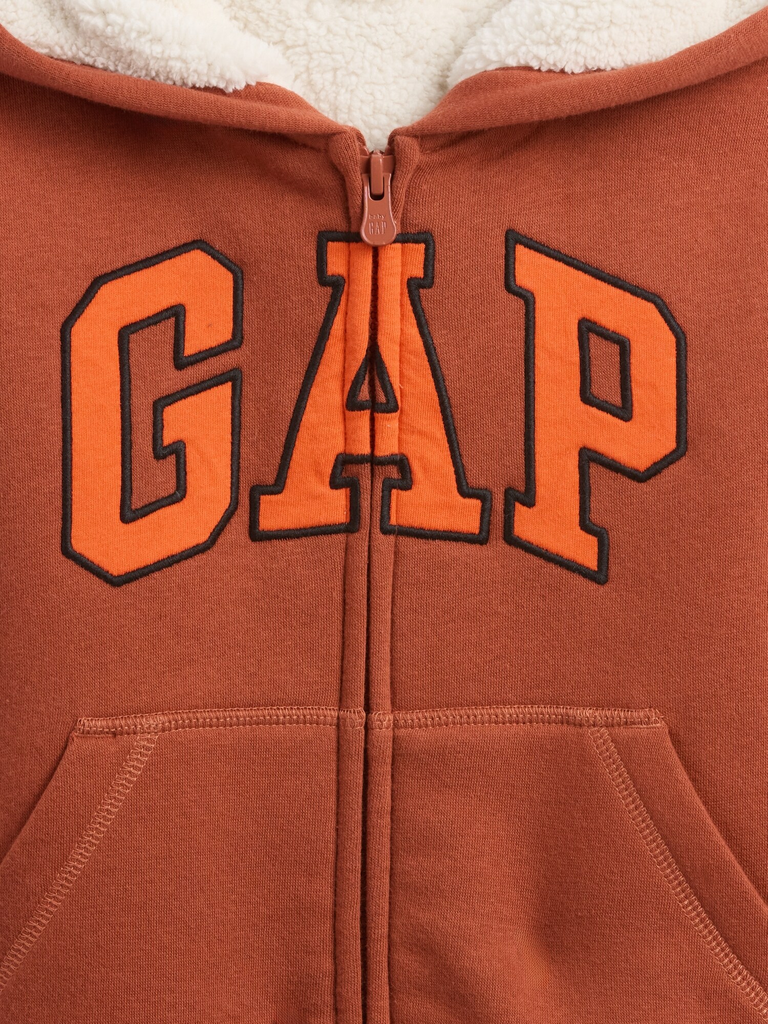 babyGap GAPロゴ ボア ジップアップパーカー-2