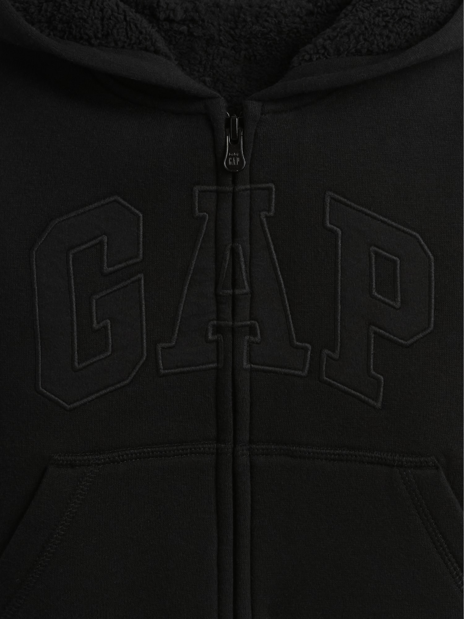 babyGap GAPロゴ ボア ジップアップパーカー-2