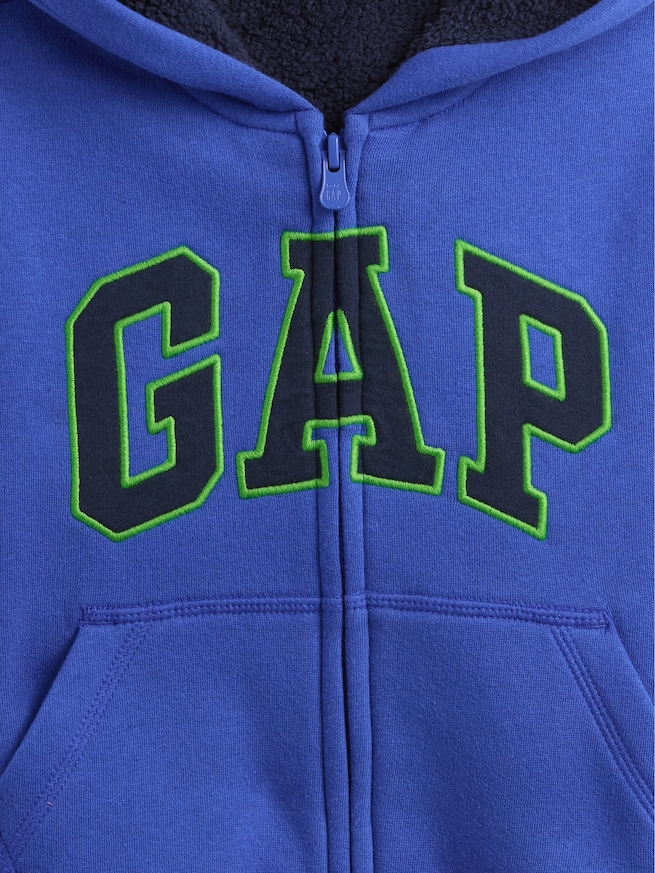 babyGap GAPロゴ ボア ジップアップパーカー-2