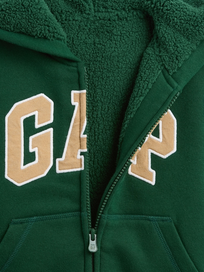 babyGap GAPロゴ ボア ジップアップパーカー-2