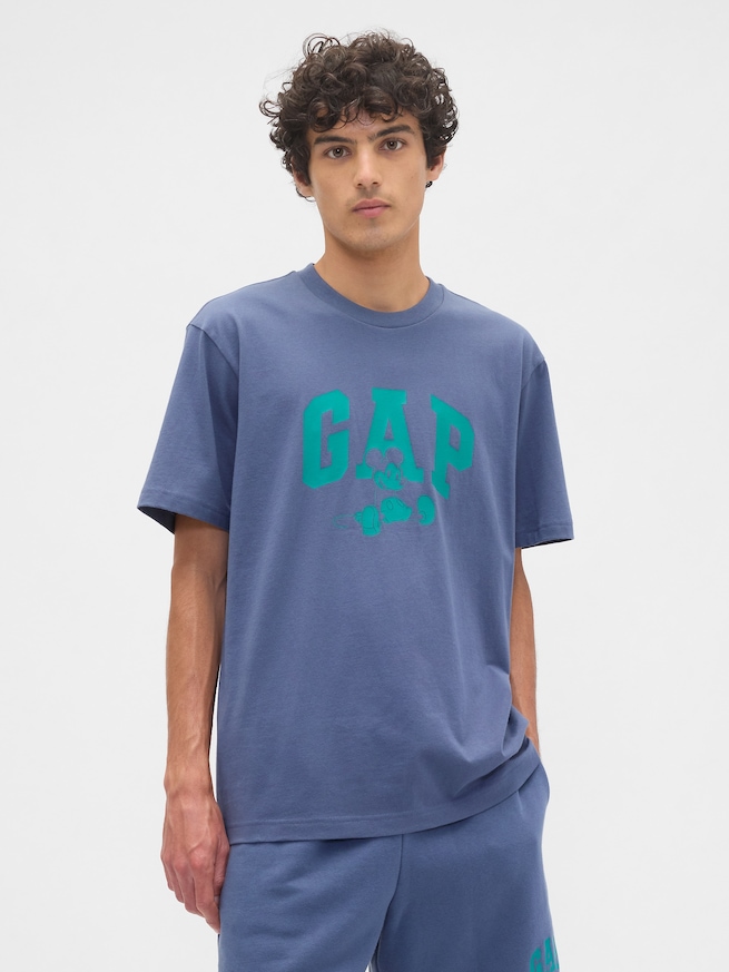 Gap × ディズニー エブリディ ソフト リラックス GAPロゴ Tシャツ-0
