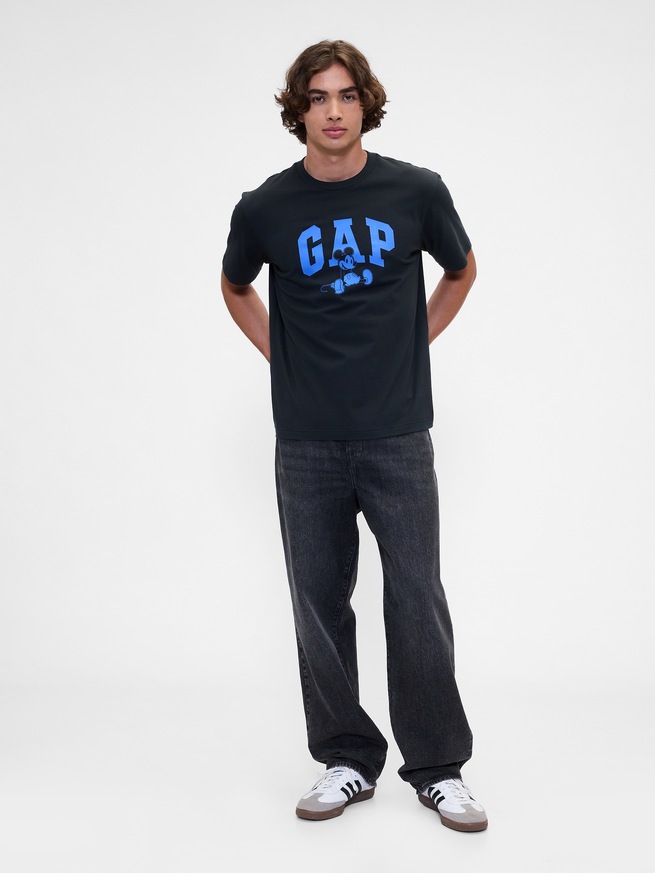 Gap × ディズニー エブリディ ソフト リラックス GAPロゴ Tシャツ-2