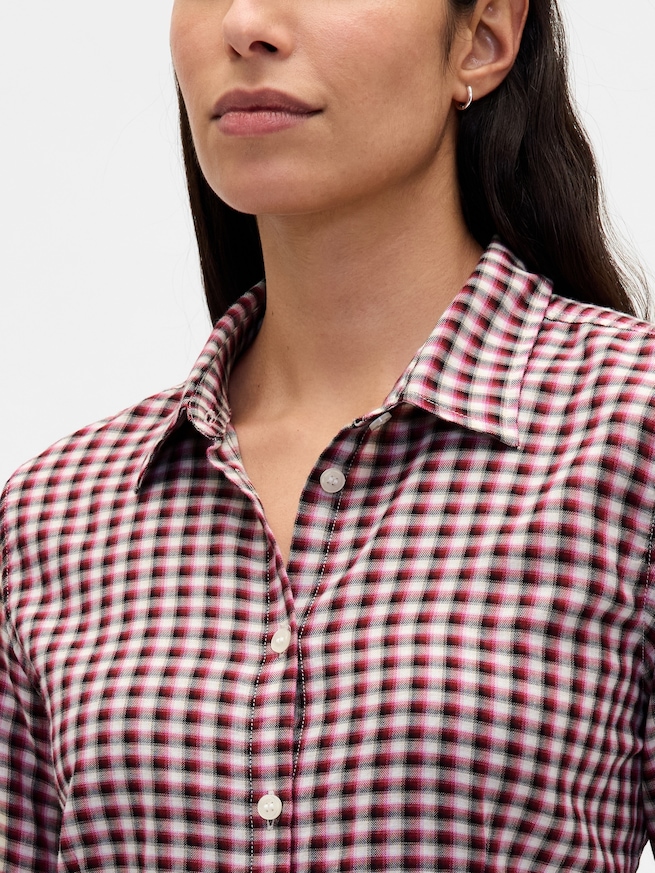 フランネル フィット プレイドシャツ-3