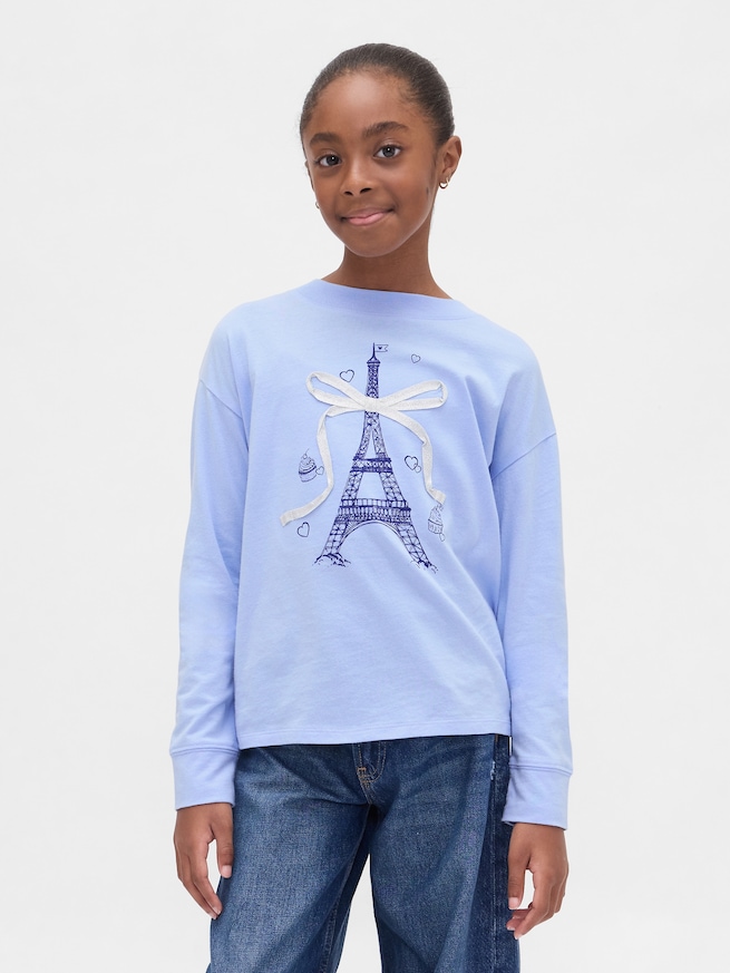 GapKids オーバーサイズ グラフィックTシャツ (キッズ)-0