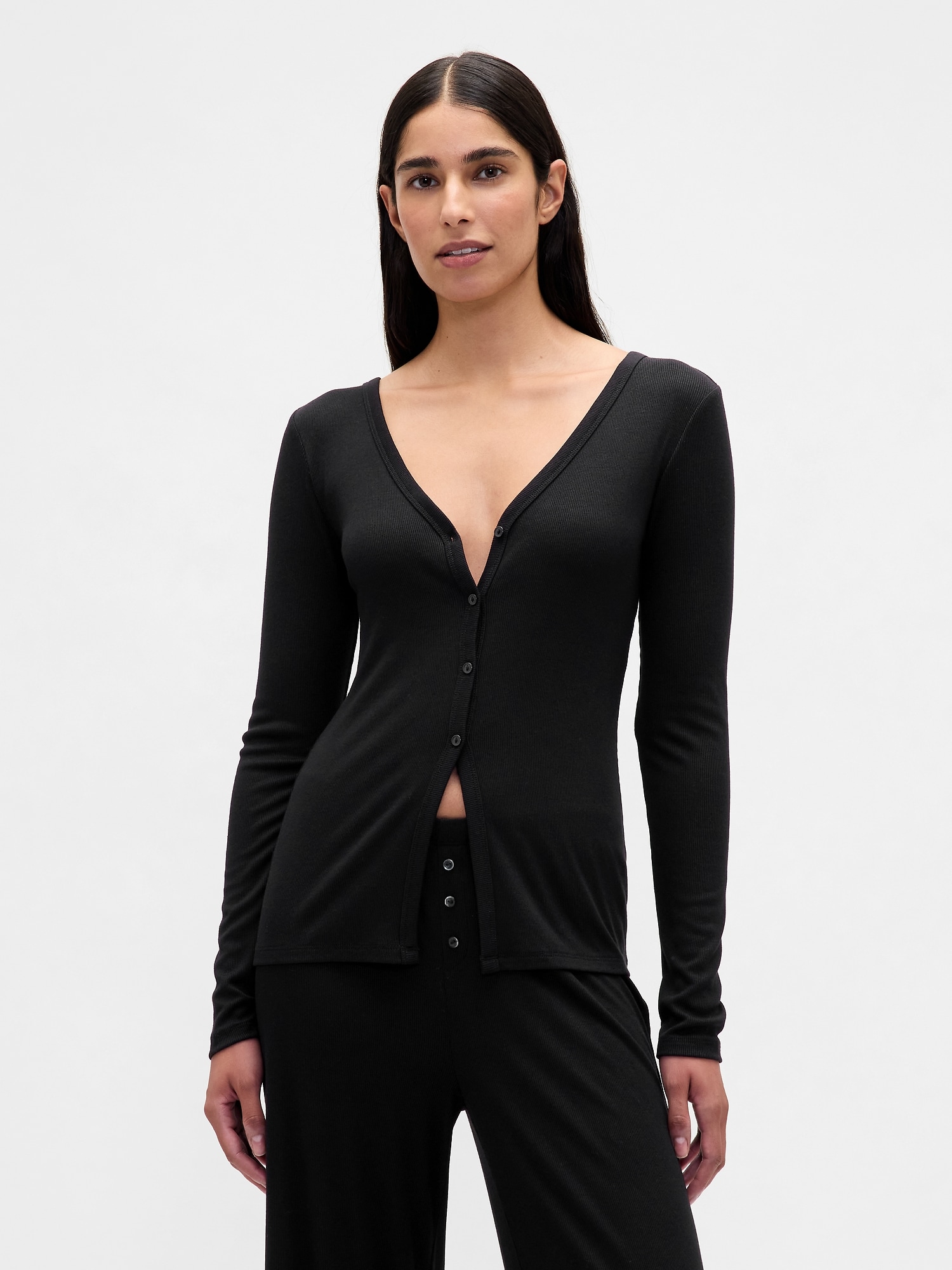 CARDIGAN DE PYJAMA FINEMENT CÔTELÉ