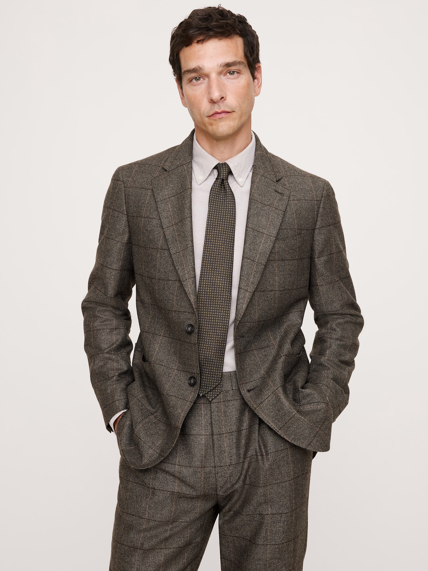 Italian Windowpane Suit Jacket