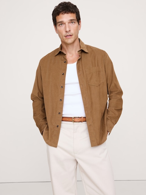 CHEMISE STANDARD EN VELOURS CÔTELÉ