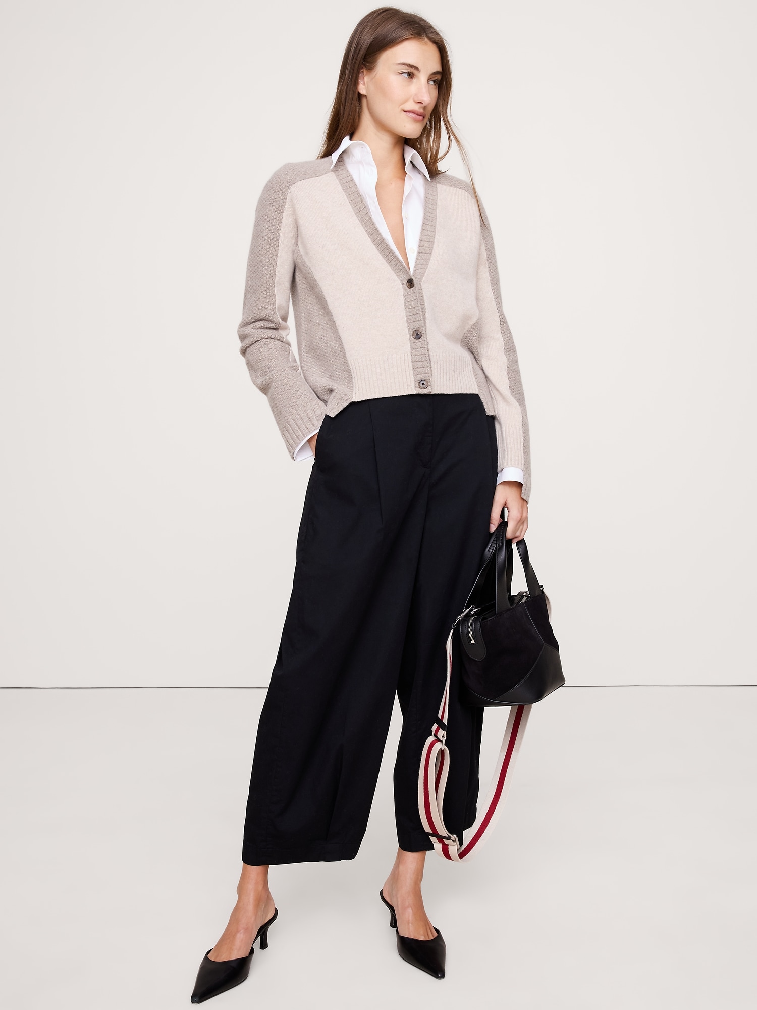 Cashmere Mixed-Stitch Cardigan