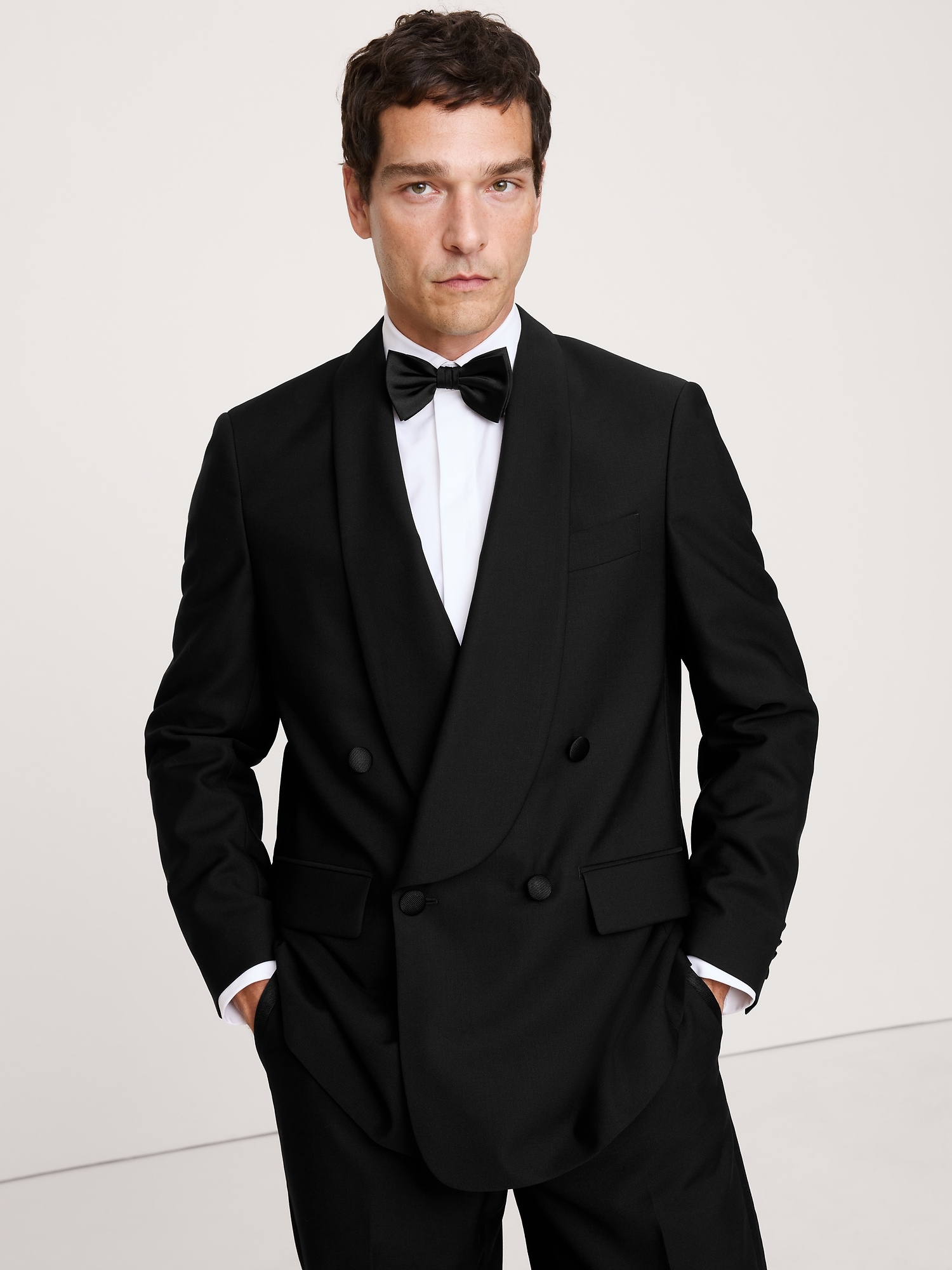 Relaxed Italian Barathea Tuxedo Jacket
