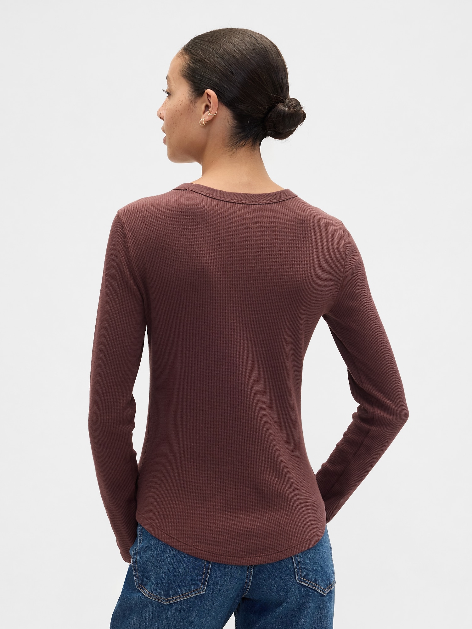 ワッフルニット クルーネックTシャツ-1