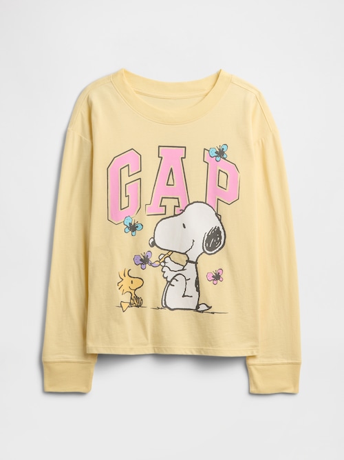GapKids | ピーナッツ オーバーサイズ GAPロゴ Tシャツ