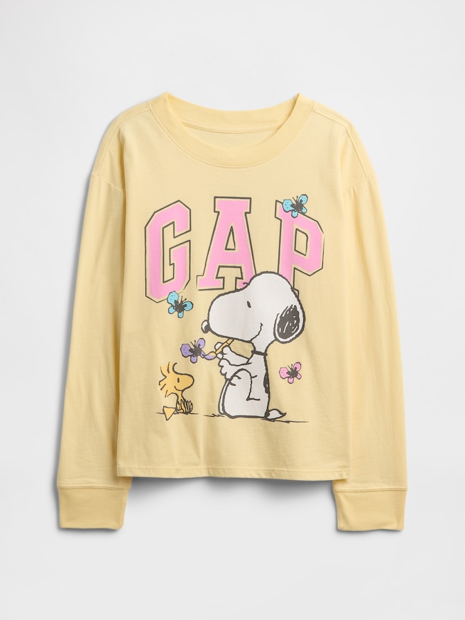 GapKids | ピーナッツ オーバーサイズ GAPロゴ Tシャツ-0