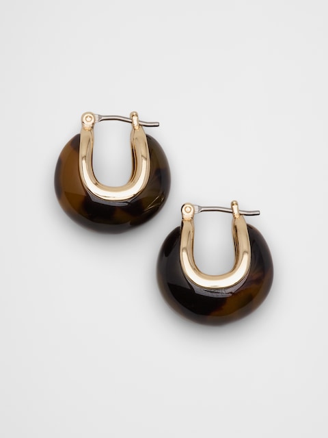 Resin Chunky Mini Huggie Earrings