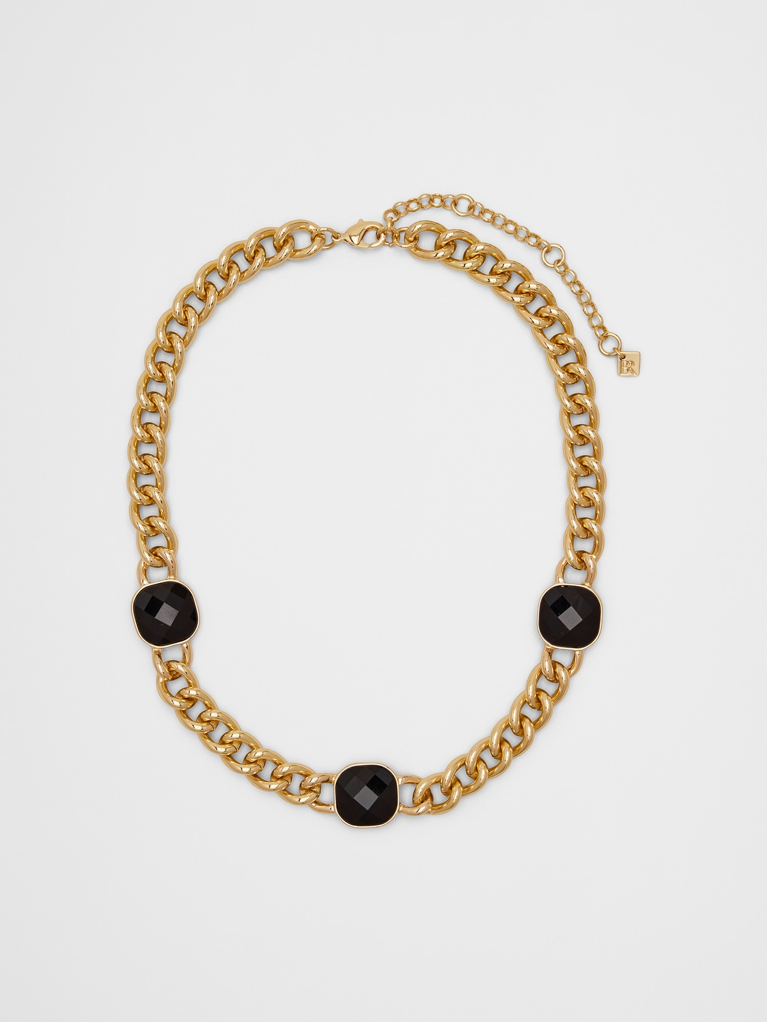 3 Stone Faceted Statement Necklace