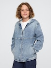 ウルトラソフトデニム フード付きジャケット (キッズ)-0