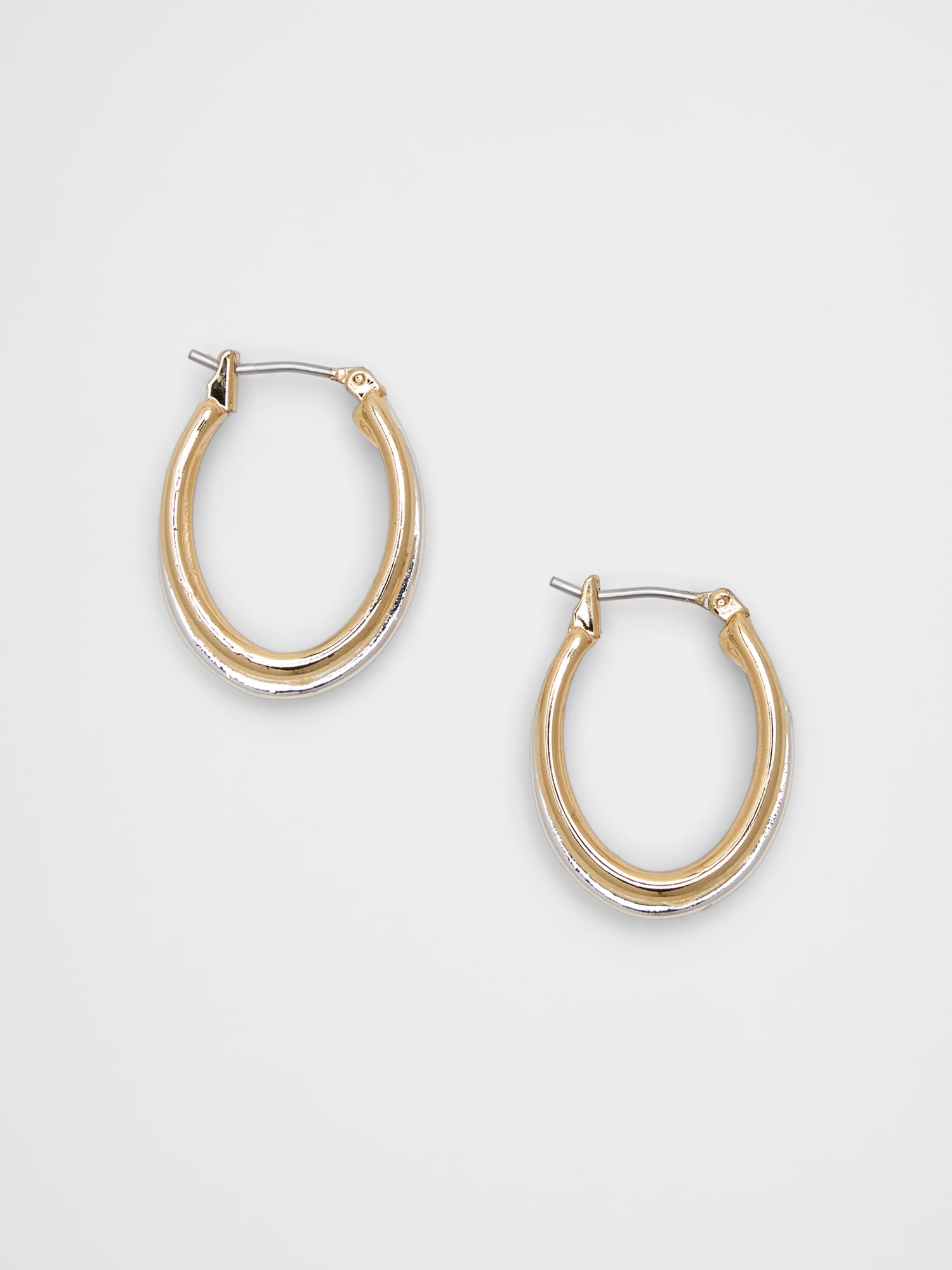 Mixed Metal Huggie Earrings