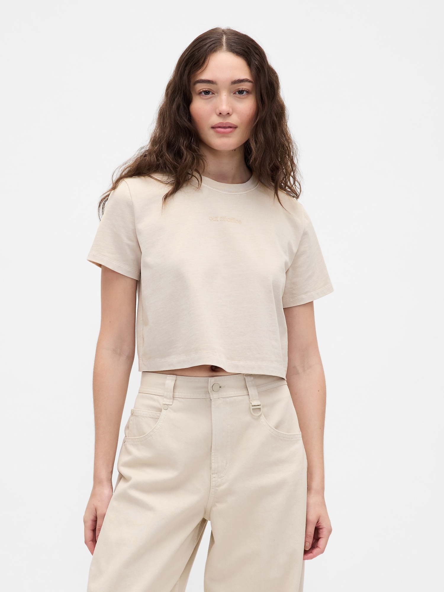 Gap × BÉIS Organic Cotton VintageSoft Crop Graphic T-Shirt