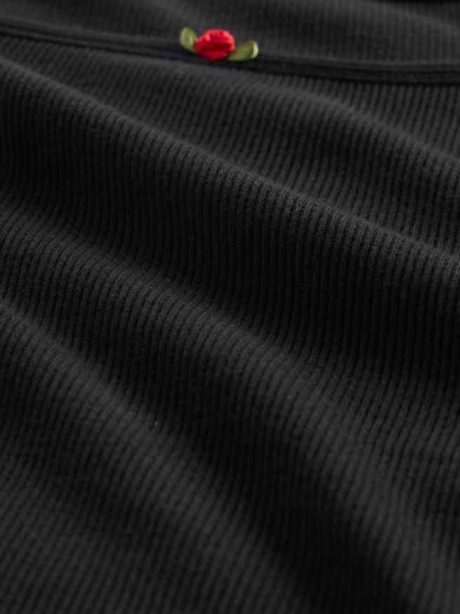 リブ パフスリーブトップス (キッズ)-3