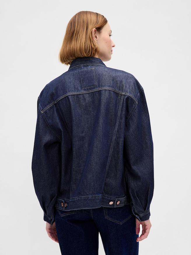 ウルトラソフト オーバーサイズ バルーンスリーブ アイコンデニムジャケット-2