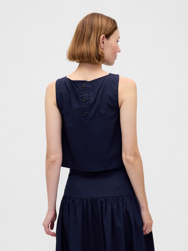 ポプリン ボートネック シェルタンクトップ-2