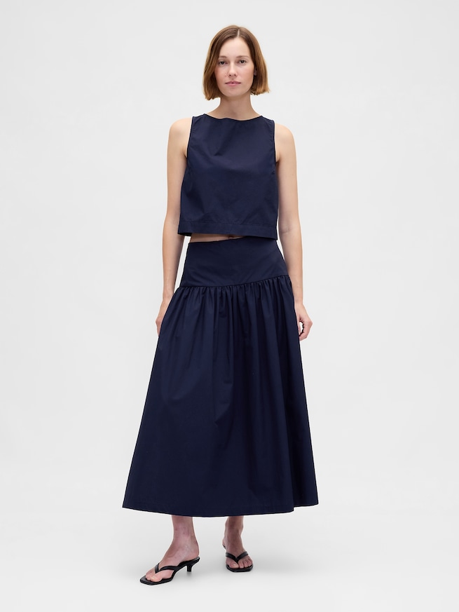 ポプリン ボートネック シェルタンクトップ-3