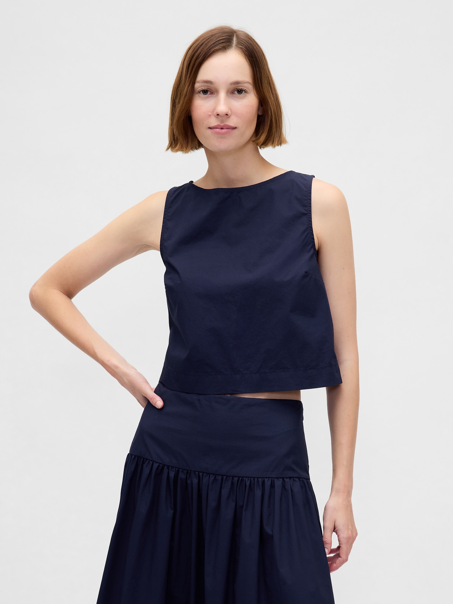 Gap ボートネック シェル クロップド タンクトップ Gap ボートネック シェル クロップド タンクトップ