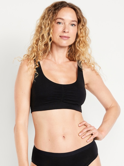 Ruched Cotton Bralette