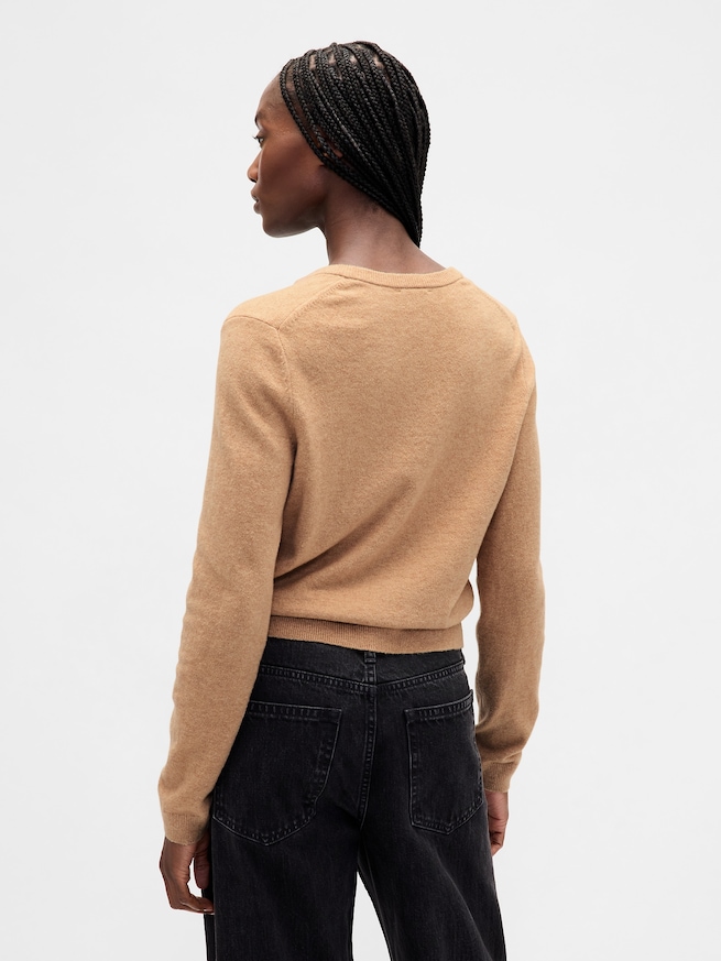 CashSoft カシミヤタッチ クロップドカーディガン-2