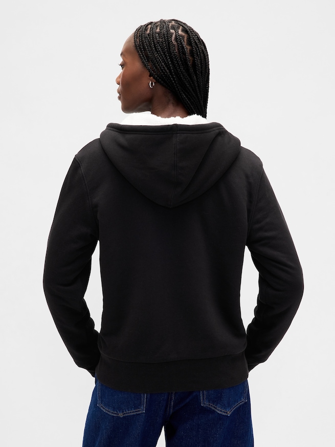 リラックスフィット GAPロゴ 裏ボア ジップアップパーカー-2