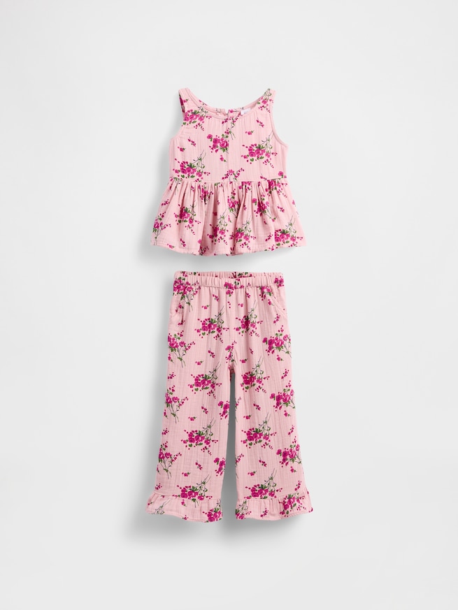 コットンガーゼ ラッフルフリル コーデセット (幼児・ベビー)-1