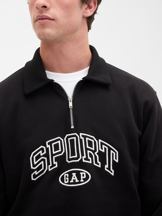 ヴィンテージソフト GAPロゴ 1/4ジップアップ プルオーバー-3
