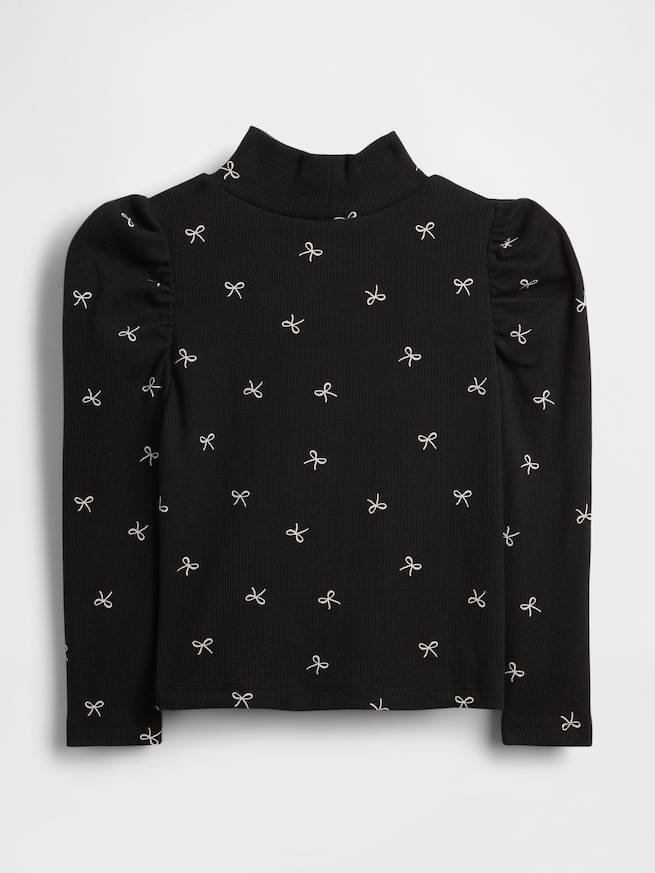 パフスリーブ リブモックネックトップス (幼児・ベビー)-1