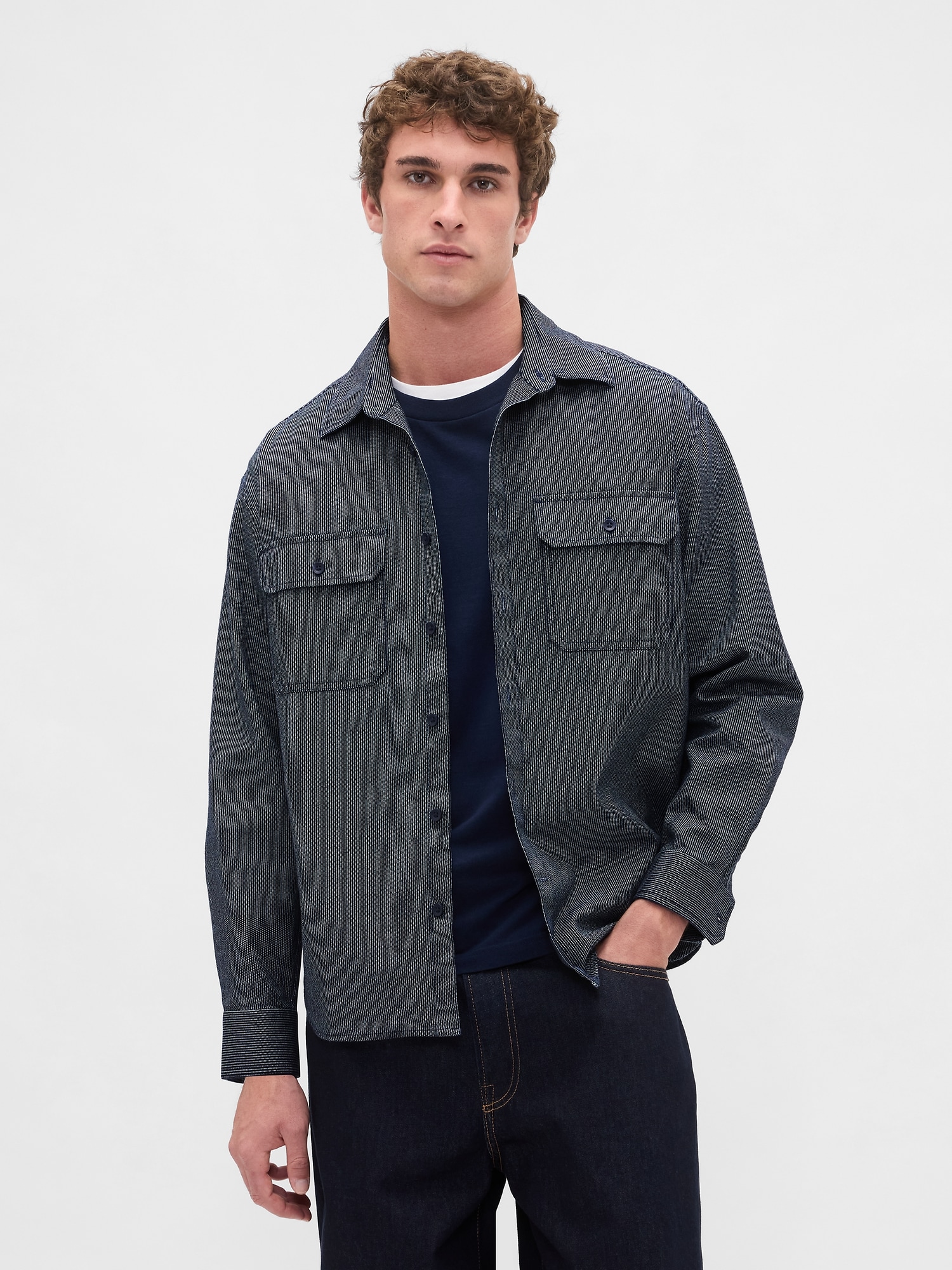 Denim Stripe Big Shirt