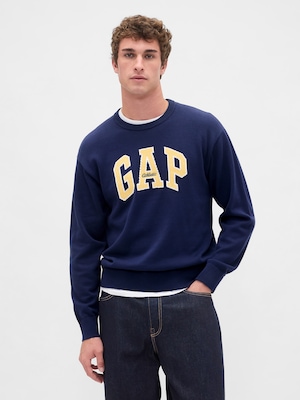 リラックスフィット GAPロゴ インターシャセーター