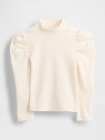 パフスリーブ リブモックネックトップス (幼児・ベビー)-0