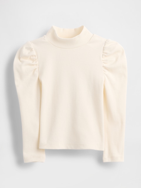 Baby & Toddler Puff-Sleeve Rib Mockneck