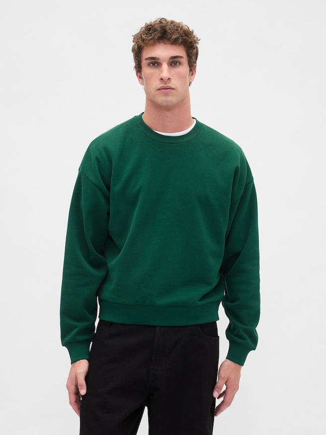 ヴィンテージソフト オーバーサイズ クロップド スウェットシャツ-0