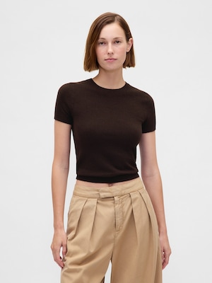 CashSoft カシミヤタッチ ストレッチ チビTシャツ