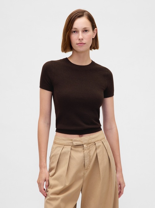 CashSoft カシミヤタッチ ストレッチ チビTシャツ