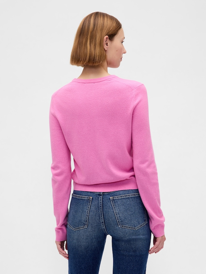 CashSoft カシミヤタッチ クロップドカーディガン-2