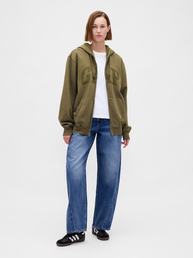 GAPアーチロゴ フルジップ パーカー(ユニセックス)-5