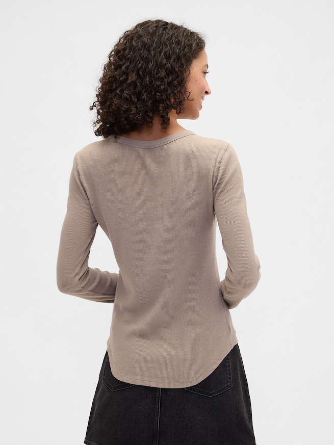 ワッフルニット クルーネックTシャツ-1