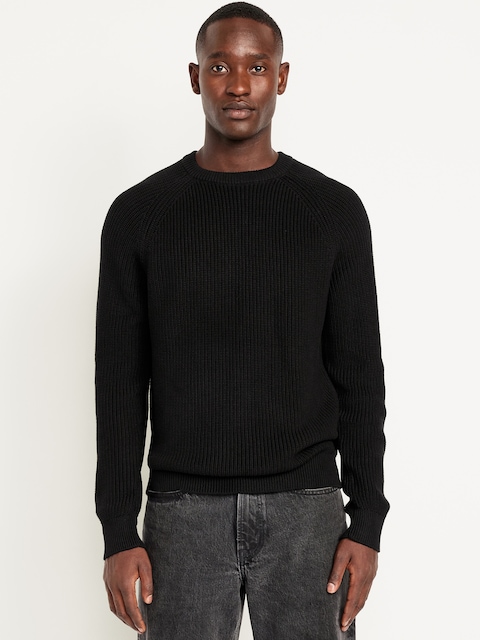 Crew-Neck Shaker-Stitch Sweater