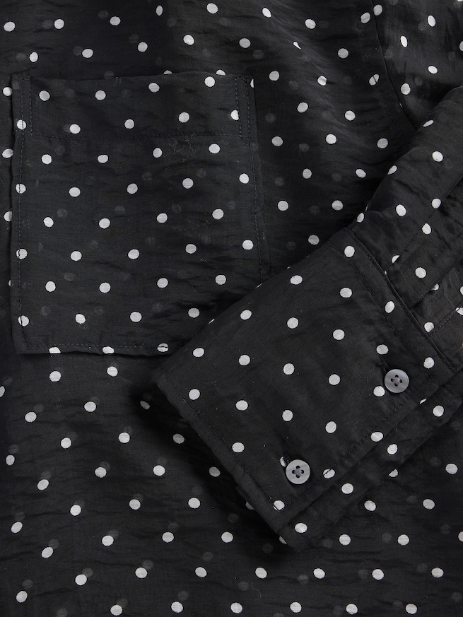 シアー ストレートヘム クロップドシャツ-3